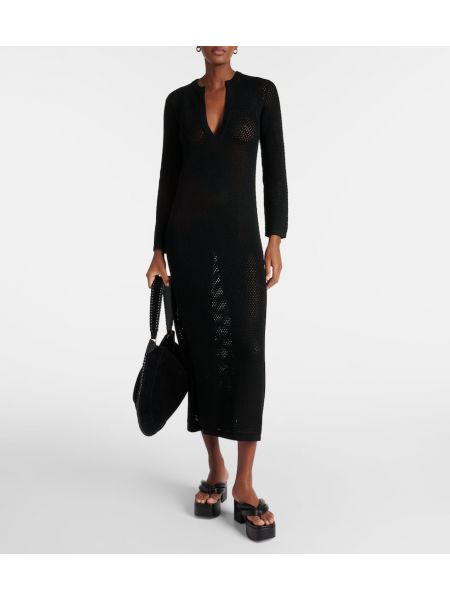 Βαμβακερή μάξι φόρεμα Nili Lotan μαύρο