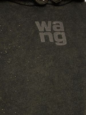 Pamučna hoodie s kapuljačom Alexander Wang plava