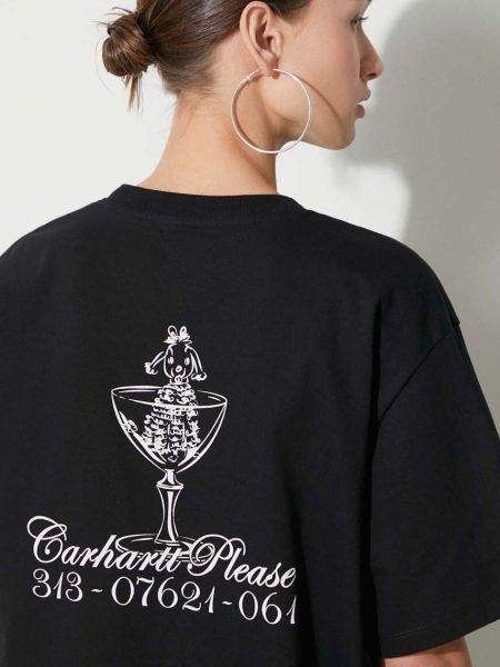 Βαμβακερή μπλούζα Carhartt Wip μαύρο