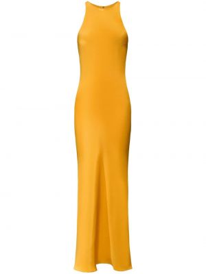 Αμάνικη μεταξωτή βραδινό φόρεμα 12 Storeez κίτρινο