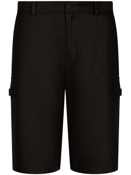 Pantaloncini cargo di lino Dolce & Gabbana nero