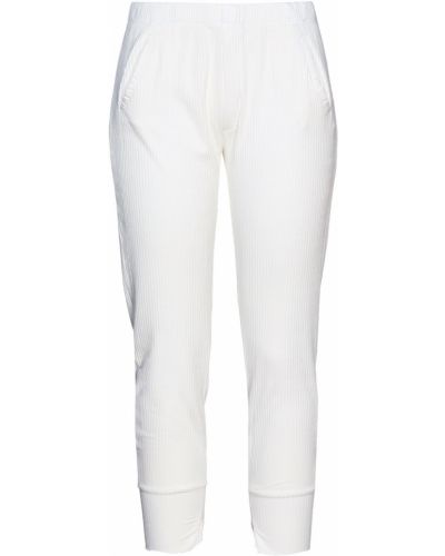 Spodnie prążkowane Enza Costa, biały