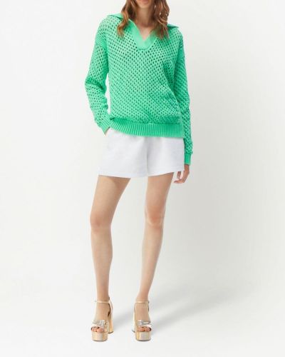 Pull en tricot ajouré Nina Ricci vert