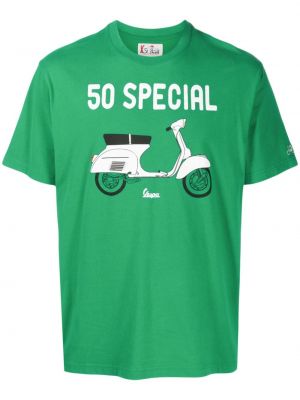 Kokvilnas t-krekls ar apdruku Mc2 Saint Barth zaļš