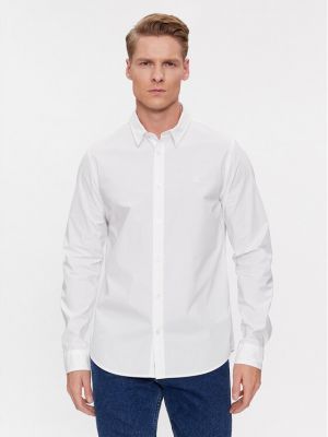 Slim fit priliehavá rifľová košeľa Calvin Klein Jeans biela