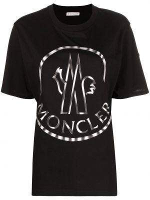 Koszulka z nadrukiem Moncler czarna