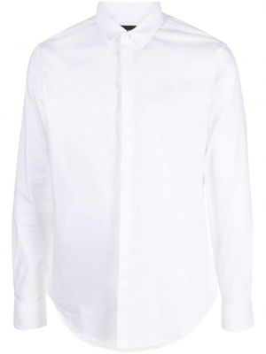 Памучна риза Emporio Armani бяло