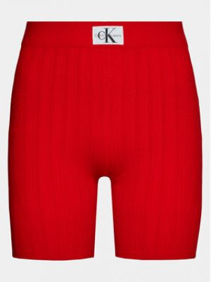 Shorts en jean slim Calvin Klein Jeans rouge