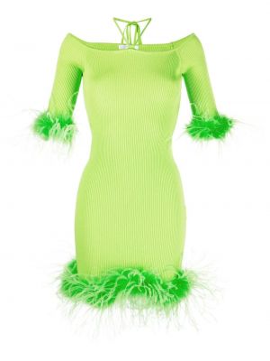 Κοκτέιλ φόρεμα με φτερά Giuseppe Di Morabito πράσινο