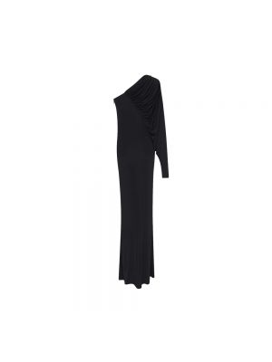 Sukienka z długim rękawem asymetryczna Saint Laurent czarna