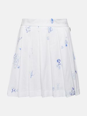 Plisované bavlněné mini sukně s potiskem Vetements bílé