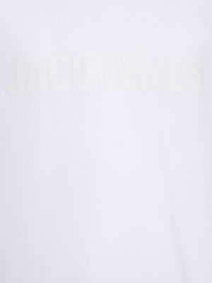 Camiseta de algodón con estampado Jacquemus blanco