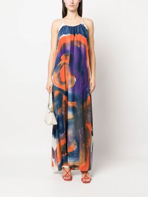 Sukienka bez rękawów z nadrukiem Roberto Collina pomarańczowa