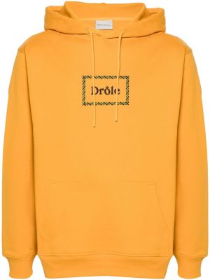 Medvilninis siuvinėtas džemperis su gobtuvu Drôle De Monsieur oranžinė