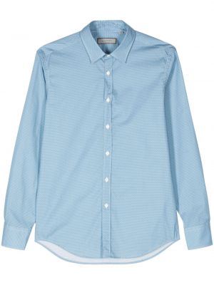 Памучна риза Canali синьо