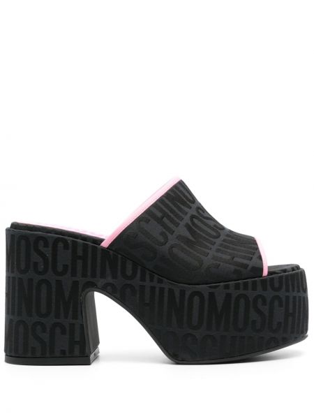 Papuci tip mules din jacard Moschino
