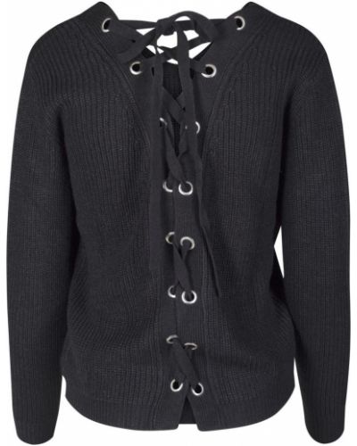 Мереживний светр на шнурівці Urban Classics чорний