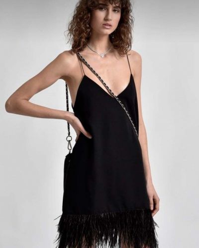 Плаття міні з пір'ям Oneteaspoon, чорне