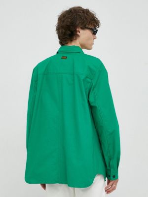 Демисезонная куртка оверсайз со звездочками G-star Raw зеленая