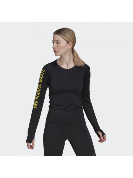 Koszulka z długim rękawem slim fit Adidas Performance czarna
