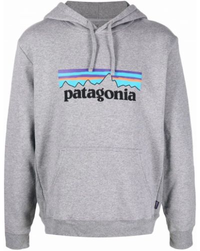 Hanorac cu glugă cu imagine Patagonia gri