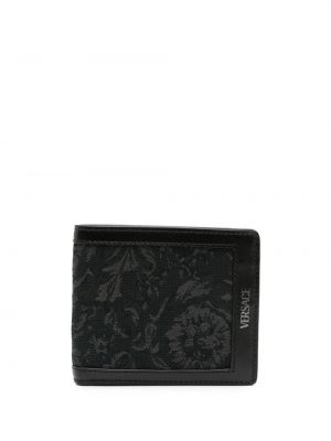 Žakárová peňaženka Versace čierna