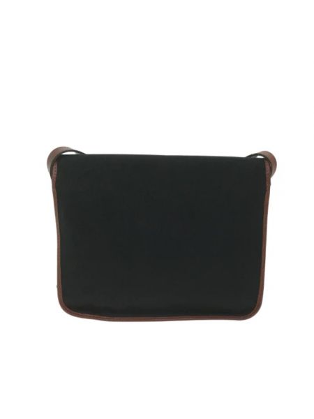 Torba na ramię bawełniana retro Yves Saint Laurent Vintage czarna
