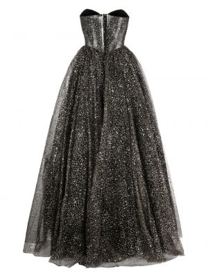 Tylové koktejlové šaty Rhea Costa černé