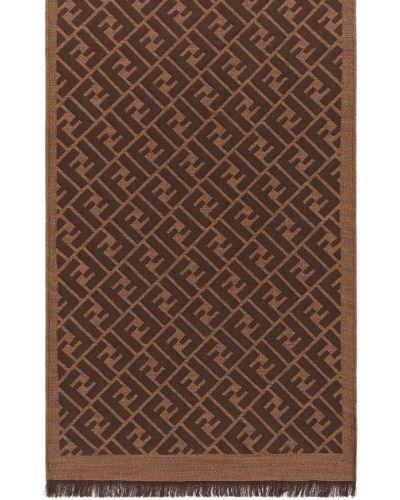 Bufanda de tejido jacquard Fendi marrón