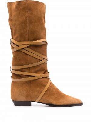 Замшевые ботинки с завязками Isabel Marant, коричневый