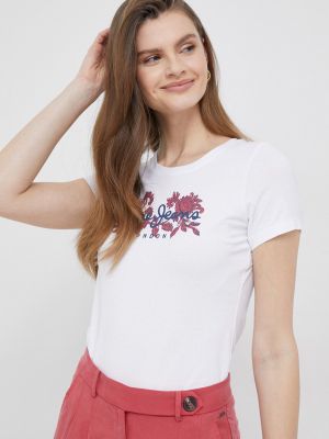 Pepe Jeans t-shirt Nerea női,  - fehér