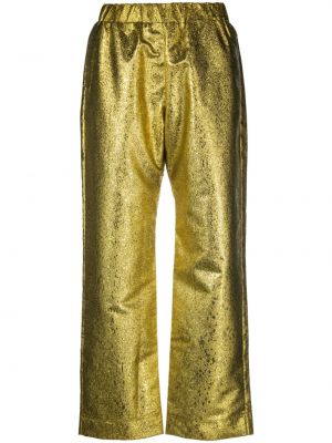 Παντελόνι σε φαρδιά γραμμή Stine Goya χρυσό