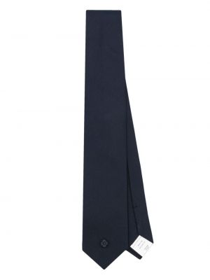 Копринена вратовръзка бродирана Lardini синьо