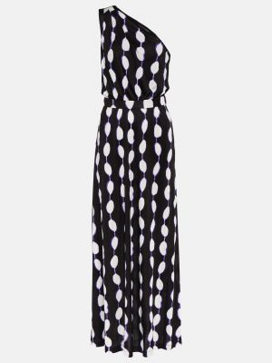 Длинное платье с принтом из джерси Diane Von Furstenberg черное