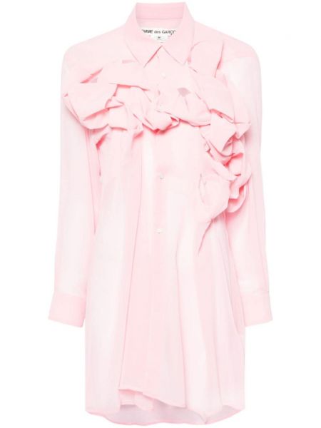 Bluza s volanima Comme Des Garçons ružičasta