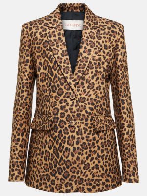 Leopardí sako s potiskem Valentino hnědé