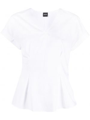 Bombažna bluza z v-izrezom Aspesi bela