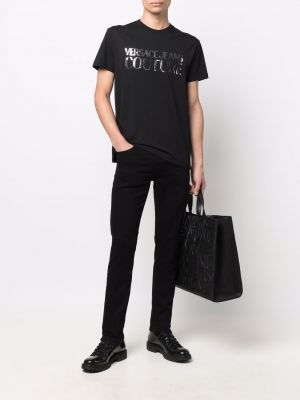 T-shirt aus baumwoll Versace Jeans Couture schwarz