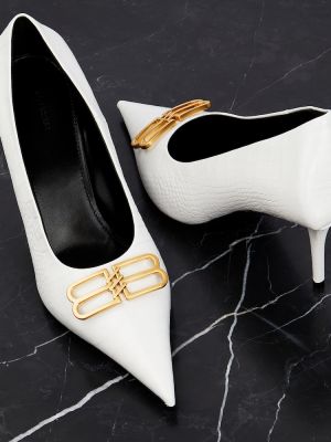Pantofi cu toc din piele Balenciaga alb