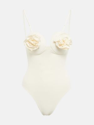 Kupaći kostim s cvjetnim printom Magda Butrym bijela