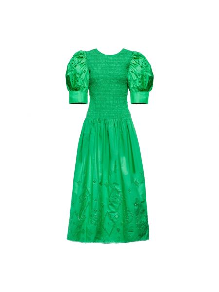 Sukienka midi Ganni zielona