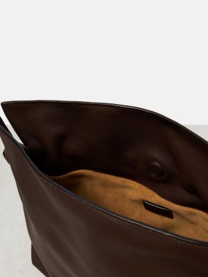 Kožená listová kabelka Loewe hnedá