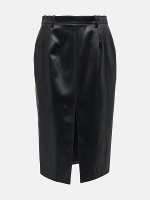Хлопковая юбка-карандаш Saint Laurent черная