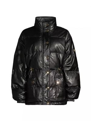 Кожаная куртка из искусственной кожи Michael Michael Kors черная