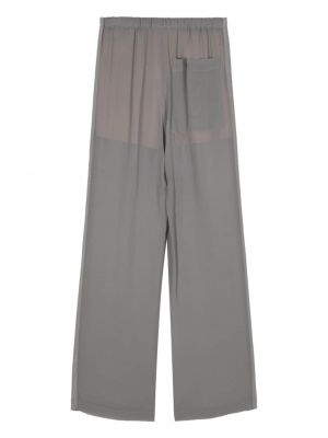 Krepové průsvitné rovné kalhoty Alysi šedé