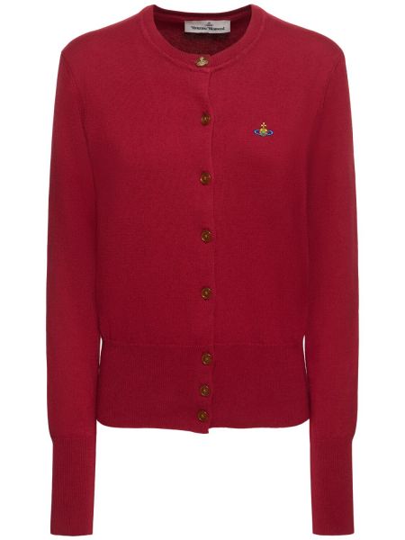 Cardigan i kashmir i bomuld Vivienne Westwood bourgogne