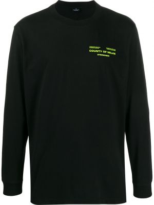 Camiseta de manga larga con estampado manga larga Marcelo Burlon County Of Milan negro