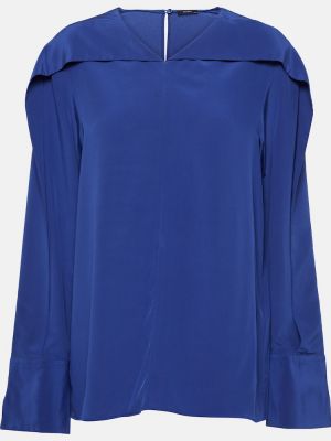 Копринена блуза Joseph синьо
