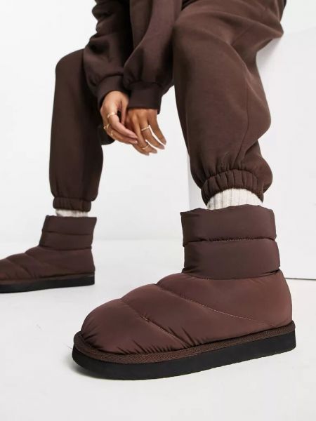 Утепленные ботинки Monki коричневые