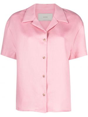 Lněná košile Asceno růžová